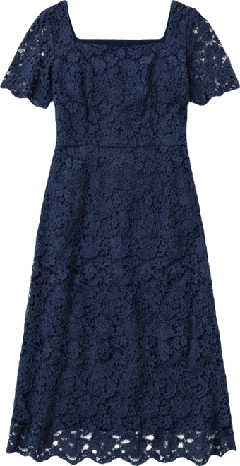 June + Vie Women's Plus Size Square-Neck Lace Dress