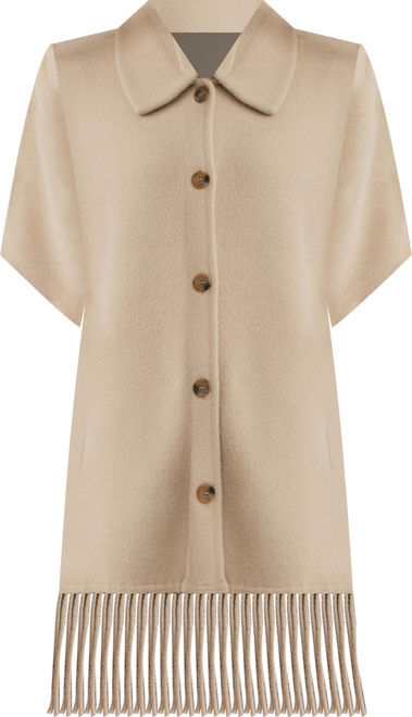 Women's Mink Eyelash Fringe Hem Cape