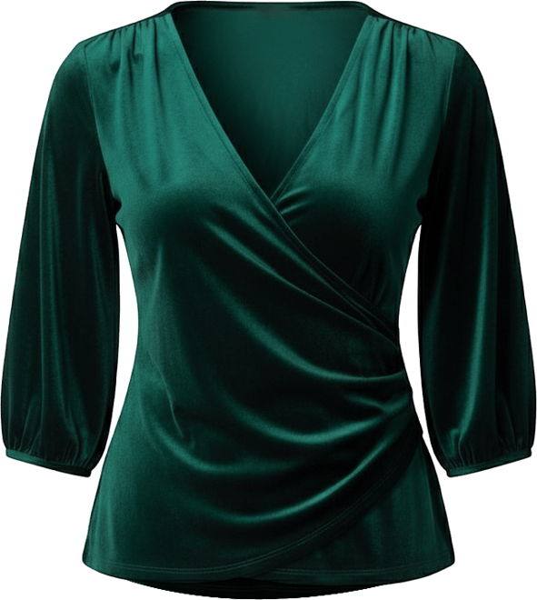 Plus Size Odette Velvet Faux Wrap Top