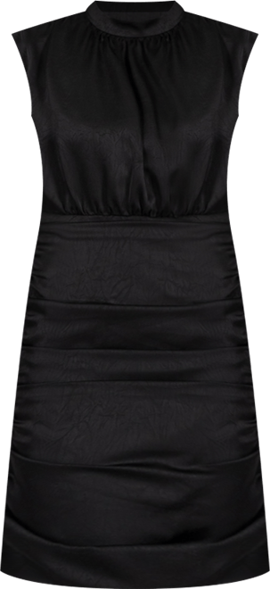 Women's Sleeveless High-Neck Pleated Dress