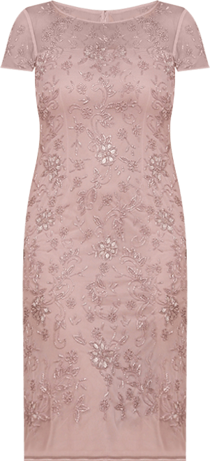 Women's Beaded Midi Dress with Cap Sleeves