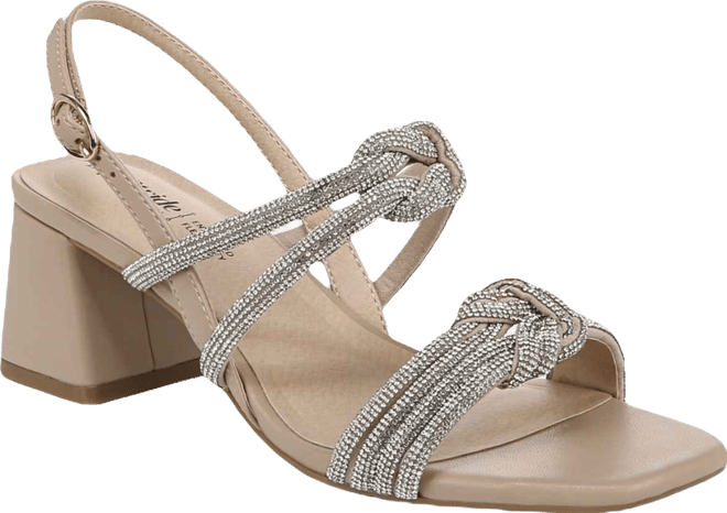 Women's Celeste Angled Block Heel Square Open Toe Dress Slingbacks