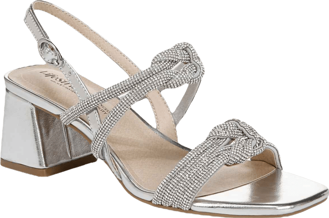 Women's Celeste Angled Block Heel Square Open Toe Dress Slingbacks