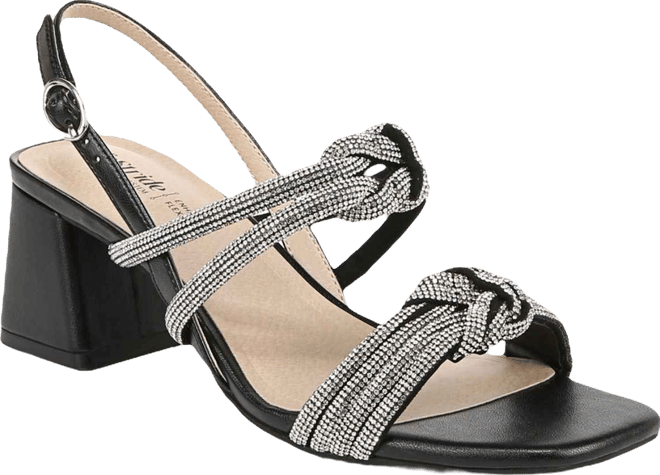 Women's Celeste Angled Block Heel Square Open Toe Dress Slingbacks