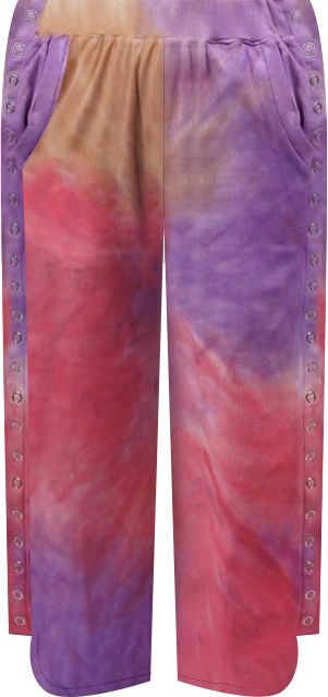 Women's Adaptive Pants With Full Side Seam Opening And Side Loops