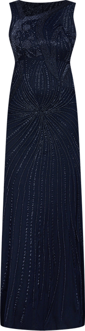 Women's Asymmetrical, Beaded Gown