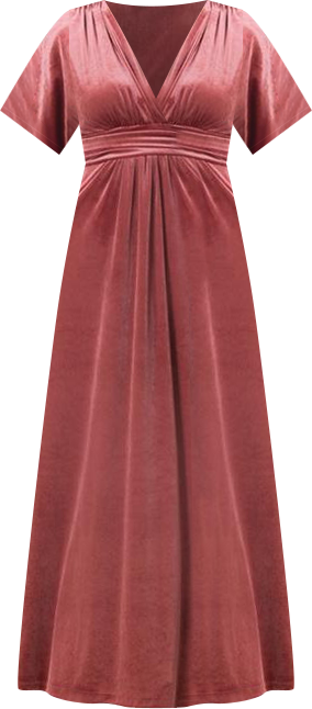 Women's Verona V-Neck Velvet Evening Gown with Pockets
