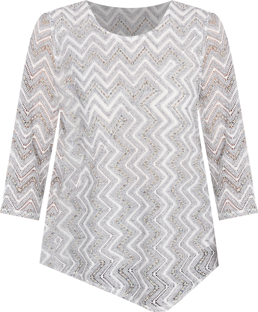 Women's Copenhagen Spliced Crew Neck Wavy Stripe Top