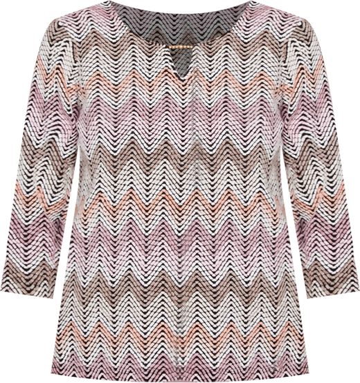 Women's Telluride Chenille Zig Zag Split Neck Top