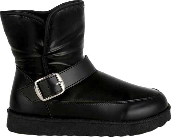 Jammy Buckle Strap Puffy Ankle Boots Women