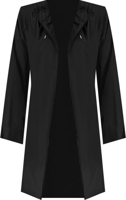 Women's Long Zip-Front Hooded Rain Coat