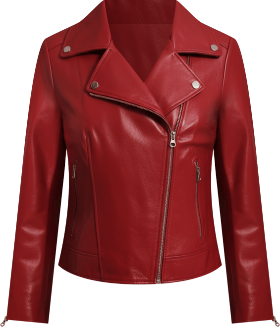 Women's Leather Jacket, Red, Created for Macy's