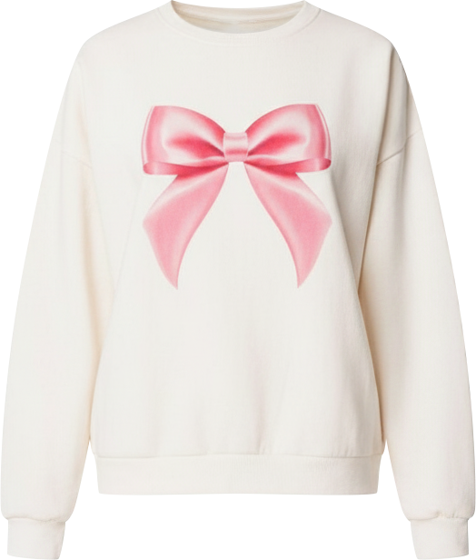Womens Bow Brat Printed Sweatshirt