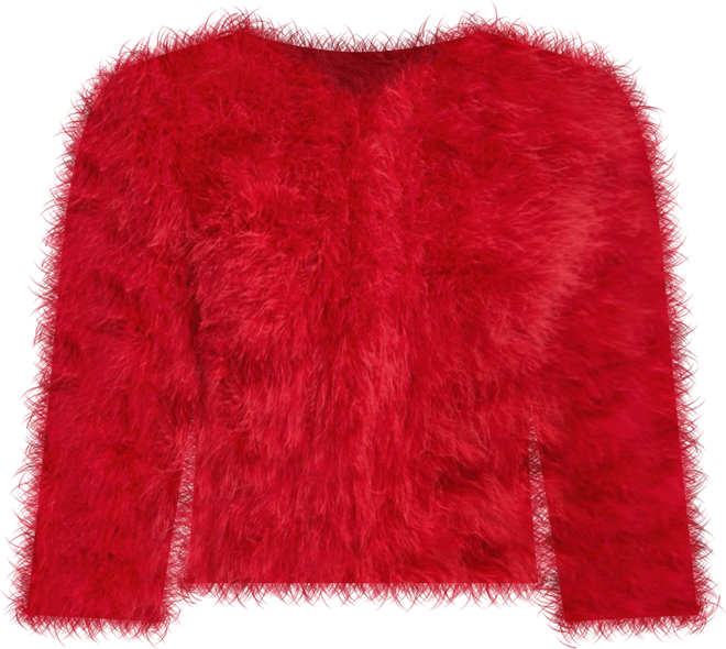 Women's Collarless Feather Bolero