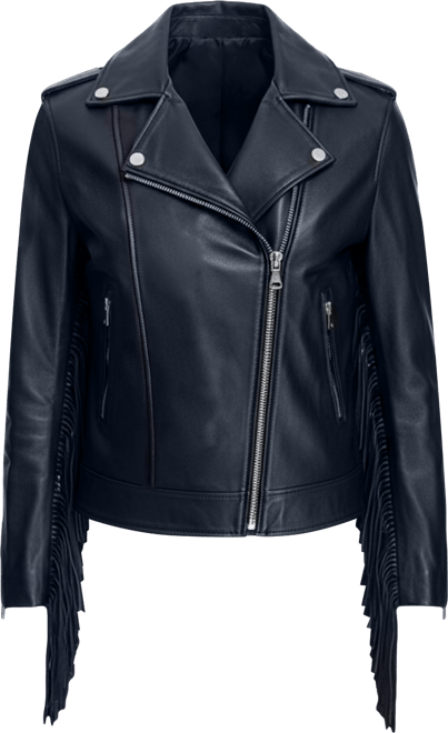 Women's Moto Jacket With Fringes