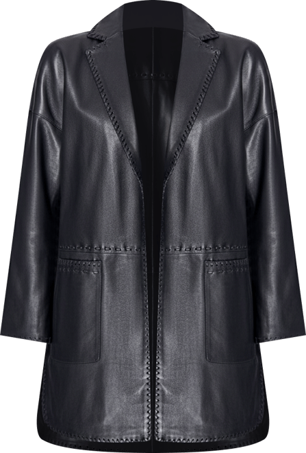 Women's Oversized Leather Jacket