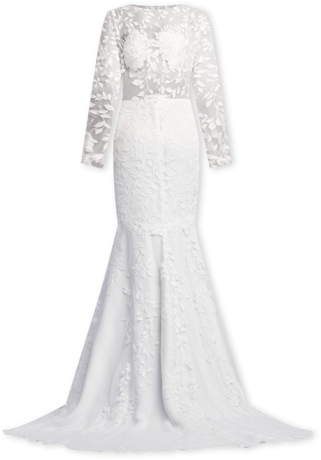 Women's Holden Long-Sleeve Illusion Gown