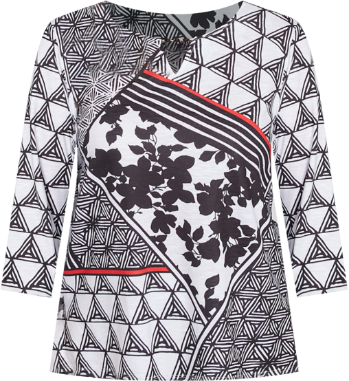 Women's Wild at Heart Geometric Multi Textured Patchwork Top