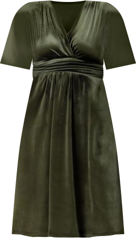 Women's Angelic Velvet Midi Cocktail Dress with Pockets