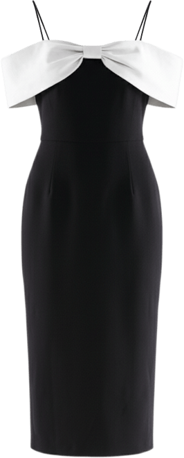 Women's Bow-Neck Strappy Midi Dress