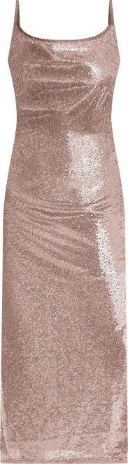 Women's Cowl Neck Sequin Maxi Dress