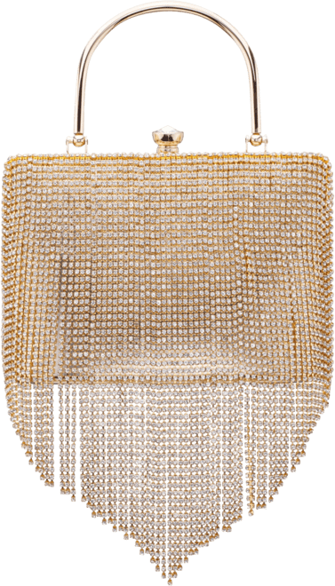 Crystal Chain Cascade Fringe Satchel Bag