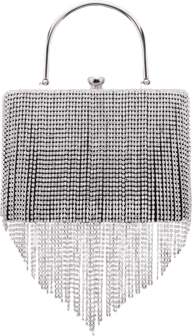 Crystal Chain Cascade Fringe Satchel Bag