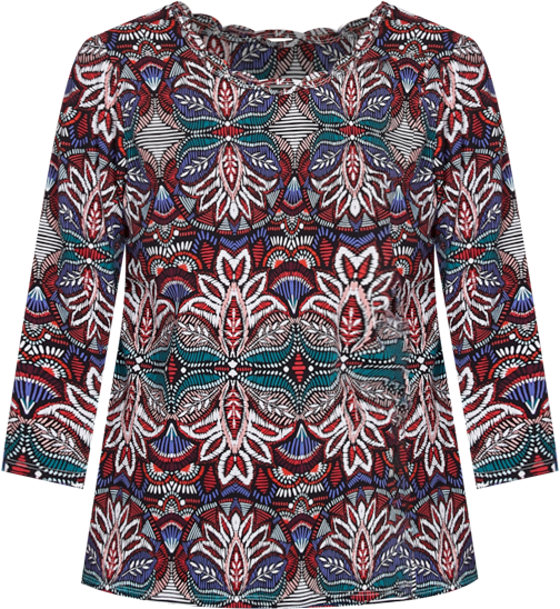 Women's Abstract Leaf Print Top