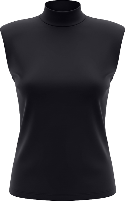 Women's Sleeveless Zip Turtleneck Top