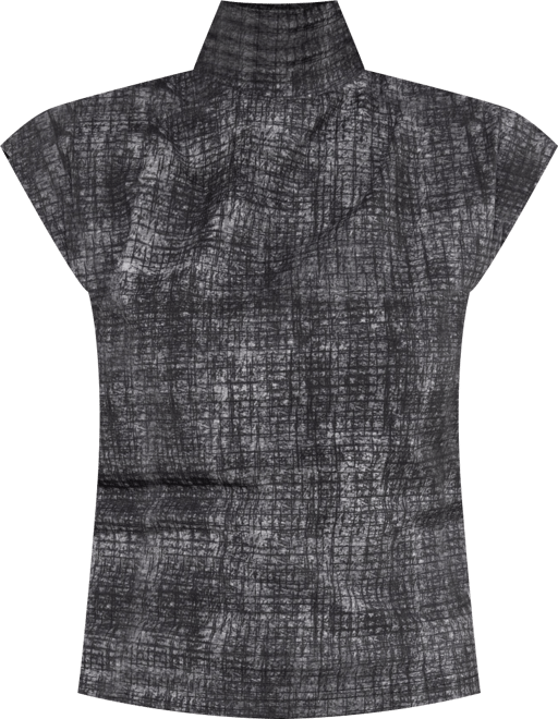 Women's Scratch Sleeveless Zip Turtleneck Top