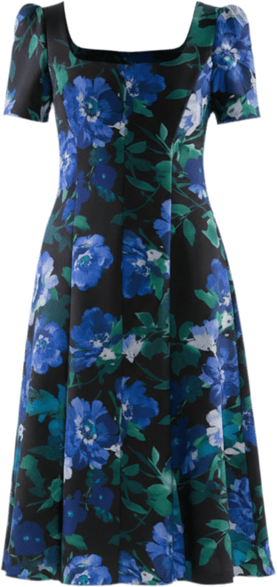 Donna Rico Women's Printed Square-Neck Midi Dress