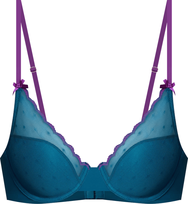 Women's Siren Lightly Lined Dotted Lace Underwire Bra