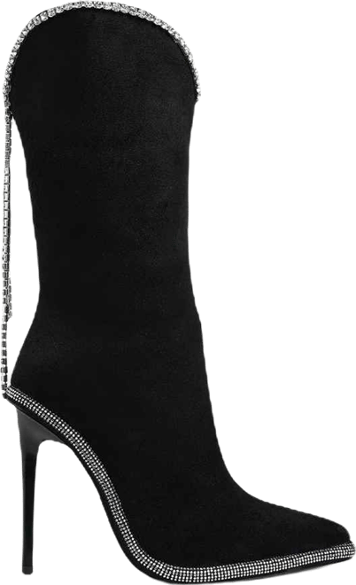 Ashipa Diamante Chain Detail Calf Boots Women