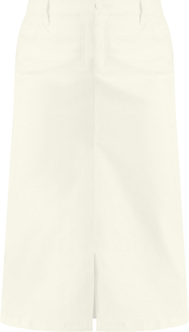 June + Vie Women's June + Vie Front-Slit Denim Midi Skirt