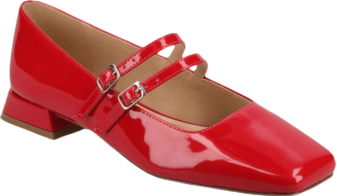 Women's Gredah Square Toe Double Strap Mary Jane Flats