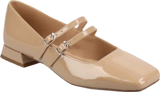 Women's Gredah Square Toe Double Strap Mary Jane Flats