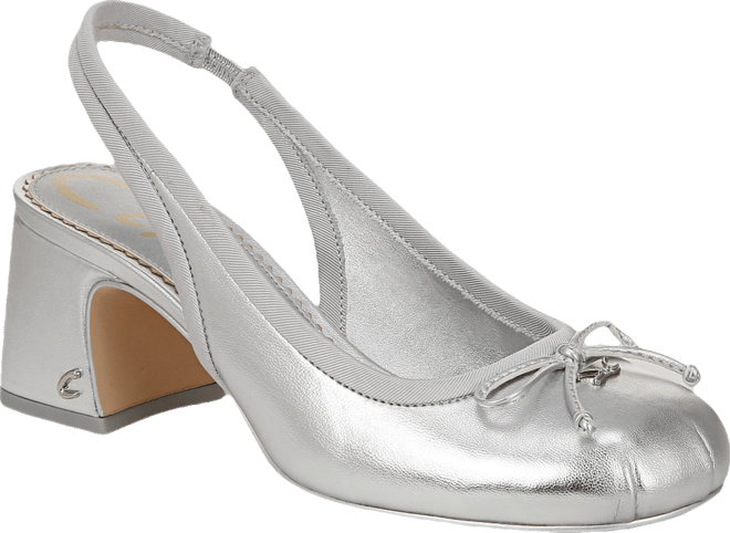 Diane Slingback Block-Heel Ballet Pumps