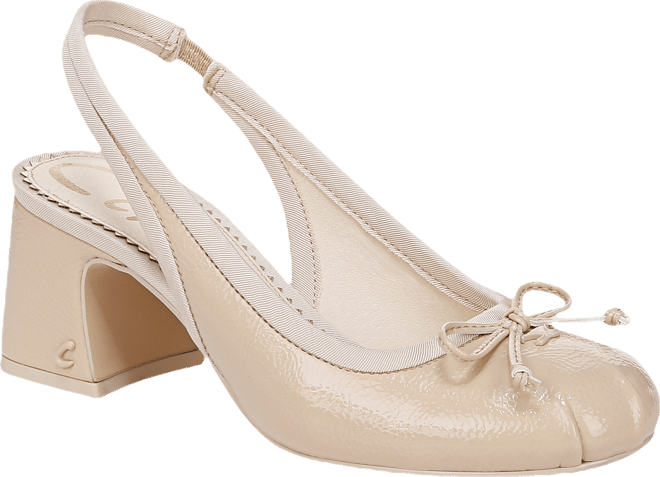 Diane Slingback Block-Heel Ballet Pumps