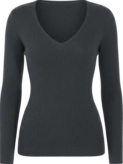 Women's 100% Cashmere V-Neck Sweater | Ribbed Tissue Weight Cashmere Sweaters