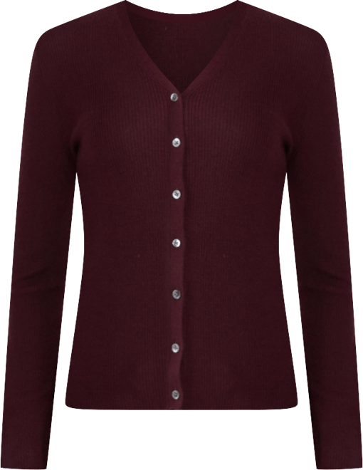 Women's 100% Cashmere V-Neck Cardigan Sweater | Ribbed Tissue Weight Cashmere Sweaters