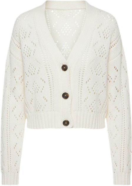 Women's Cotton Diana Pointelle Cardigan in Oat