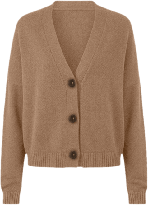Women's Cotton Diana Crop Cardigan in Mocha