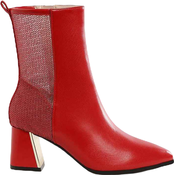 Mimosa Mesh Detail Pointy Ankle Boots Women