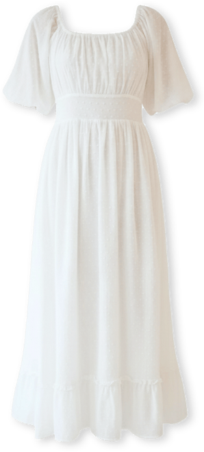 Women's Cotton Ankle Length Willow Dress in White