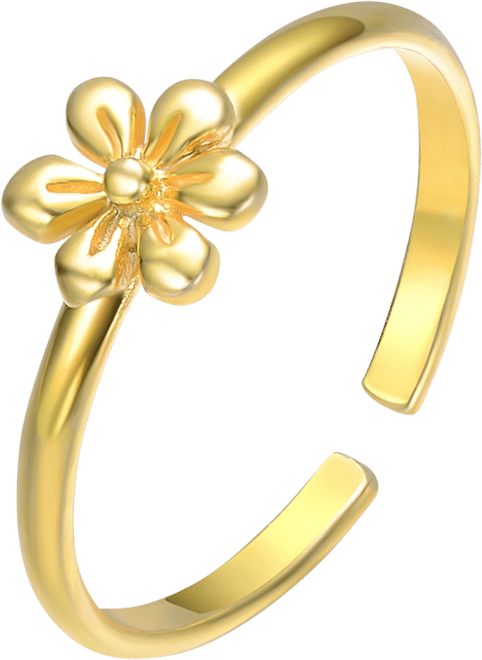 14k Gold Plated Daisy on Top Adjustable Ring