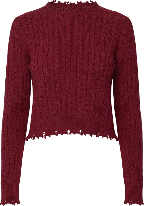 Women's Split Open Back Cable Knit Sweater