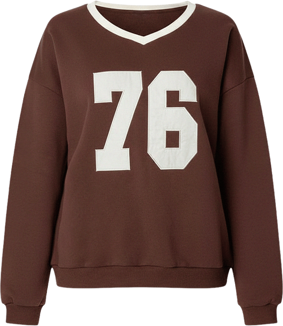 Women's 76 Oversized V Neck Sweater