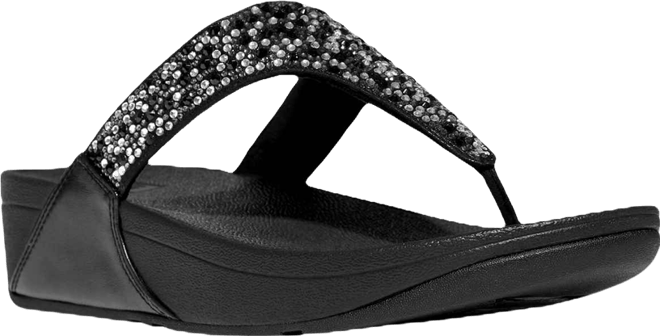 Women's Lulu Crystal Mix Toe-Post Wedge Sandals