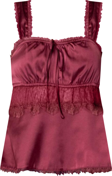 Women's Loryn Lacey Satin Effect Top