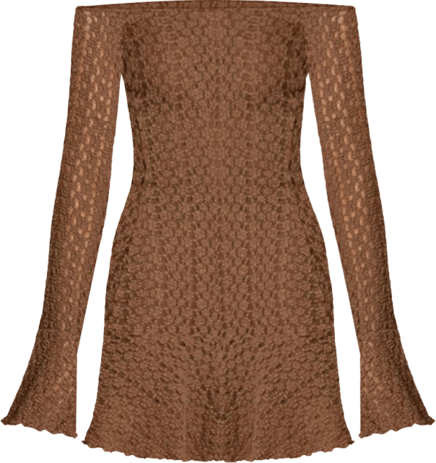 Womens Mya Off Shoulder Textured Mini Dress